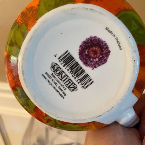 Konitz Sunflower and Orange Poppy Ceramic Mugs set of 4 - Picture 11 of 16
